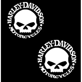 Motorcycle Willi G Design Vinyl Decal #2 Pieces Moto HD Club 5"x5" (White)