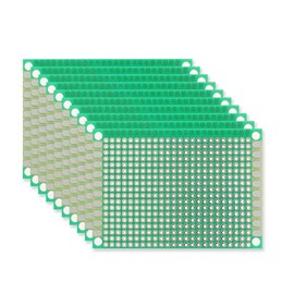 Yetaida PCB Bread Board Kits, 5×7cm Double Sided PCB Board Kit, 10Pcs Bread Board Kit,Green PCB Bread Board, FR-4 Fiberglass Board Kits, Breadboard for Protoboard Soldering Electronic DIY Project