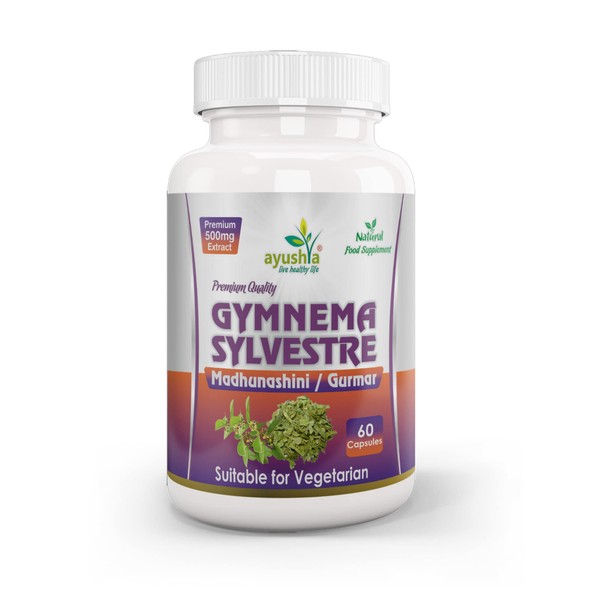 Ayushya Gymnema Sylvestre (Madhunaashini) Capsule, 500 mg Pure Extract, 60 Capsules