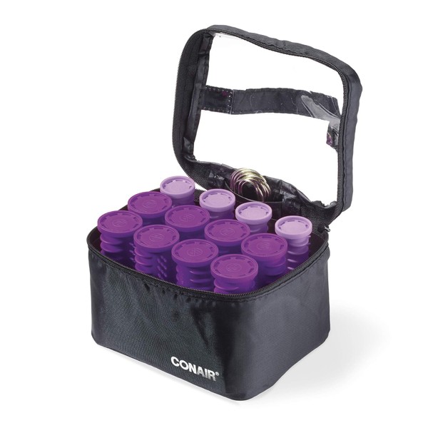 Conair Instant Heat Compact Hot Rollers w/ Ceramic Technology; Black Case with Purple Rollers