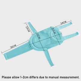 Red de soporte para asiento de baño para bebé, almohadilla de cojín de baño para bebé, transpirable, alfombrilla de malla para tina y ducha, almohadilla de ducha ajustable, portátil, antideslizante, correa de baño de 0 a 18 meses, azul (sin tina)