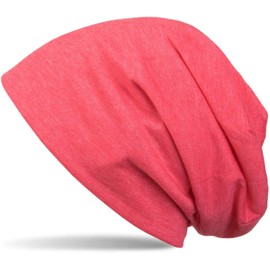 styleBREAKER Slouch, unisex classic, soft, long beanie hat, 04024018 - coral