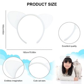 Katzenohren Stirnband,Katze Haarbänder Haarschmuck,Cat Ears in Weiß,Haarreif Katzenohren,Haarreif mit Katzenohren,Katzen Kostüm,für Mädchen Damen Kostüm Parteien Deko,1pc