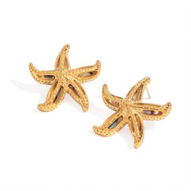 COORWEEL Large Hollow Starfish Earrings for Women Abalone Paua Starfish Statement Earrings Summer Ocean Jewelry