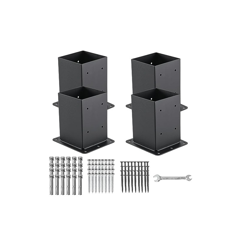 4x4 Post Base 4 Pcs, (Inner Size 3.6x3.6) Post Anchors,