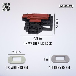 Haüs Parts W10404050 Washer Lid Lock Switch Assembly – Fits Whirlpool, Kenmore– Replaces W10238287, W10744659, AP5263307, 1938607, AH3497627, EA3497627, PS3497627, LP15959