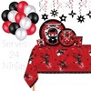 Serve 24 Ninja Theme Party Supplies Includes Plates,Napkins,Table Cover, Happy