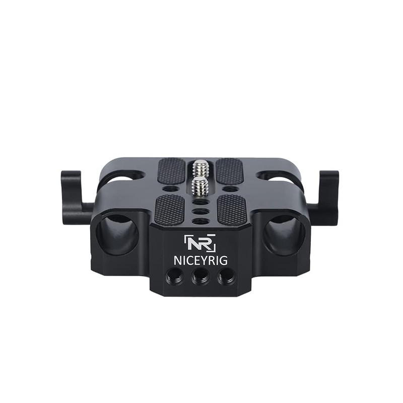 NICEYRIG Dual 15mm Diameter Rod Clamp Base Plate with 1/4"