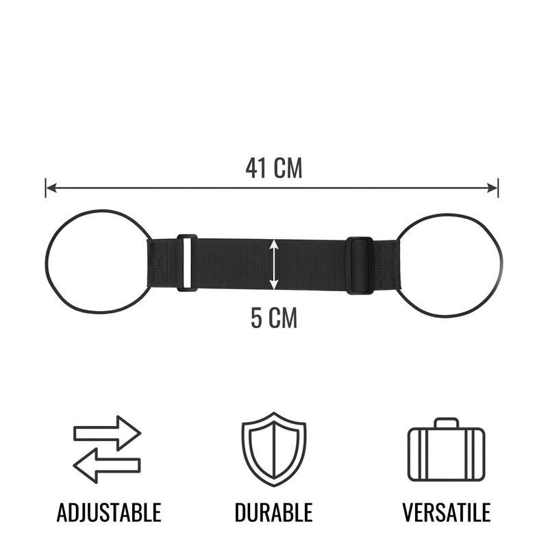 CEJAS 2 Piece Suitcase Strap, Robust Canvas Travel Strap Set,