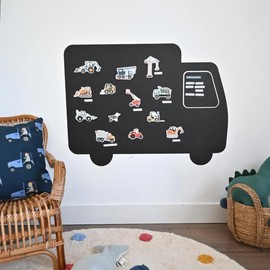 FERFLEX - Magnetic Educational Game for Children - Construction Site Machines FR - Can be Used on All Magnetic Surfaces - Game for Children 3 Years - 39 Magnets