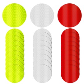 Abeillo 30 Pcs Warning Reflective Stickers Safety Reflective Sticker Night Visibility Waterproof Reflector Sticker Dot Reflective Tape Sticker for Vehicle, Bicycles, Motorcycles, Clothing (Round)