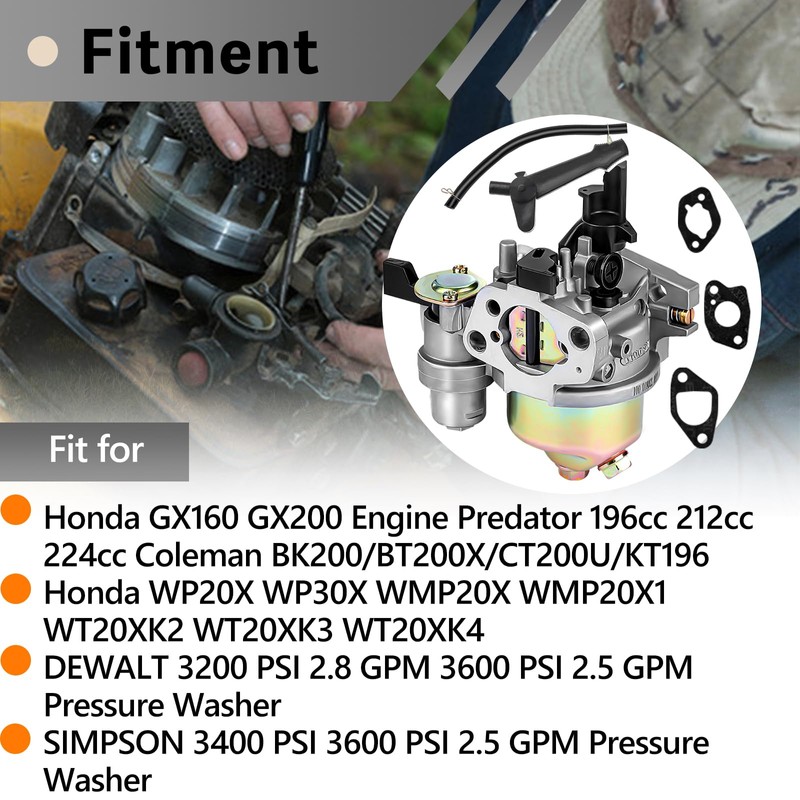 Carburetor For Honda GX160 GX120 GX200 5.5hp 6.5hp 196cc 200cc