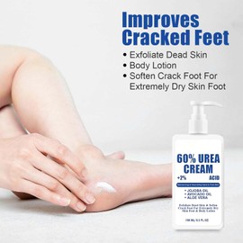 High Urea Foot Cream 60% for Cracked Heel Repair, Callus Remover & Dry Skin Relief. Powerful 2% Formula for Hand, Foot & Body Care, 150ML