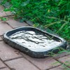 TOWDREU Handmade Natural Stone Bird Bath, Ground Bird Baths for