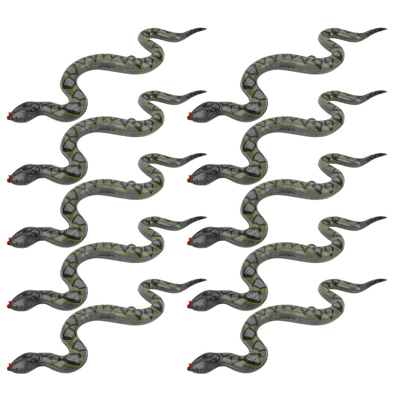 10pcs Inflatable Snakes Toy Scary Snake for Garden Farm Swimming