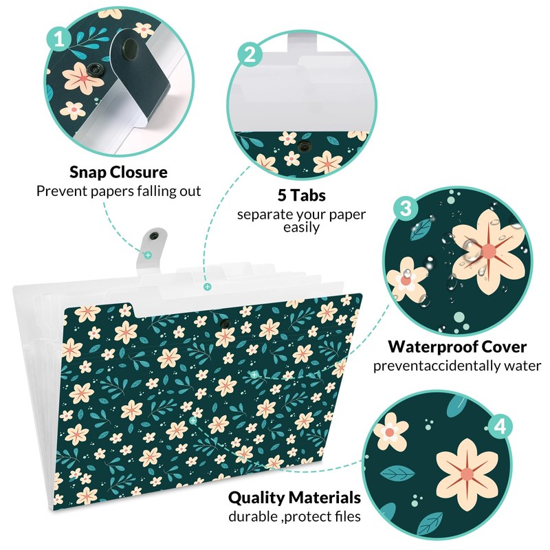 KONVINIT Document Folder A4 - Expanding File Document Organiser with
