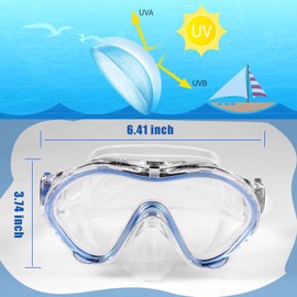 Rngeo Kids Swim Mask, Swimming Goggles with Nose Cover, Snorkel Gear Scuba Diving Snorkeling