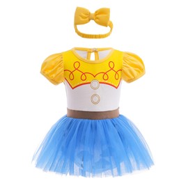 Szytypyl Princess Jessie Costumes for Baby Girls Jumpsuit One Piece Outfit with Headband