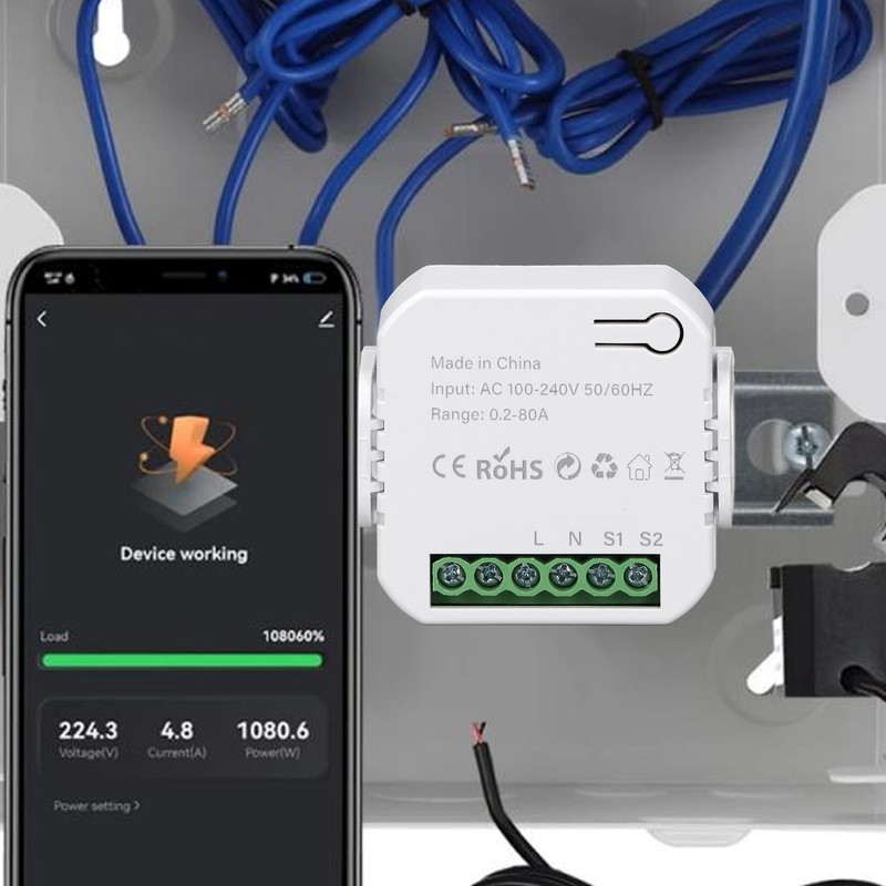 Smart Energy Monitor WiFi Single Phase Smart Energy Meter 0.2‑80A