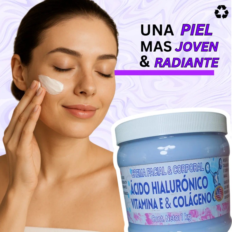 Crema De Colágeno, Vitamina E, Ácido Hialurónico Con Filtro Mixta