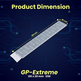 Gelid Solutions GP Extreme 12W Thermal Pad 120x20x1.5mm Excellent Heat Conduction. Ideal Gap Filler. Easy Installation