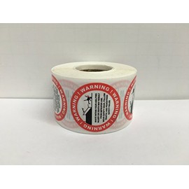 1.5" Round Skateboard Safety Gear Warning Caution Decals Stickers Laminated 500 Labels per roll