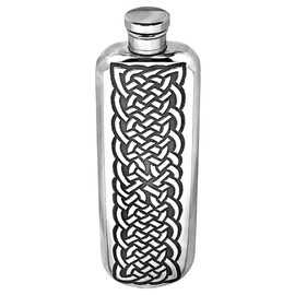 English Pewter Company 3oz Celtic Design Slimline Top Pocket Liquor Hip Flask [CEL175]
