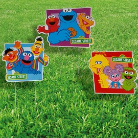 16" Sesame Street Character Single-Sided Plastic Yard Signs - 3 Pc.