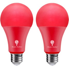 Bluex Bulbs LED A21 Red Light Bulbs - 15W (120W Equivalent), E26 Base, 2 Count, 1200 Lumen - Party Decoration, Porch, Home, Holiday Lighting, Decorative Illumination