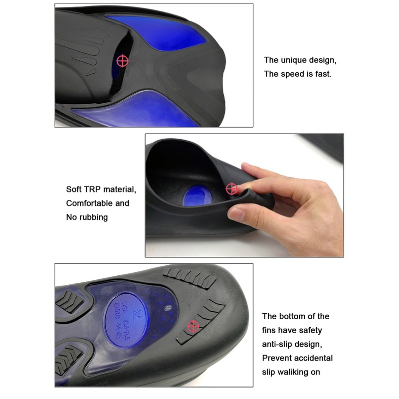 2pcs Swim Training Fin Professional Swim Flippers for Snorkeling Diving