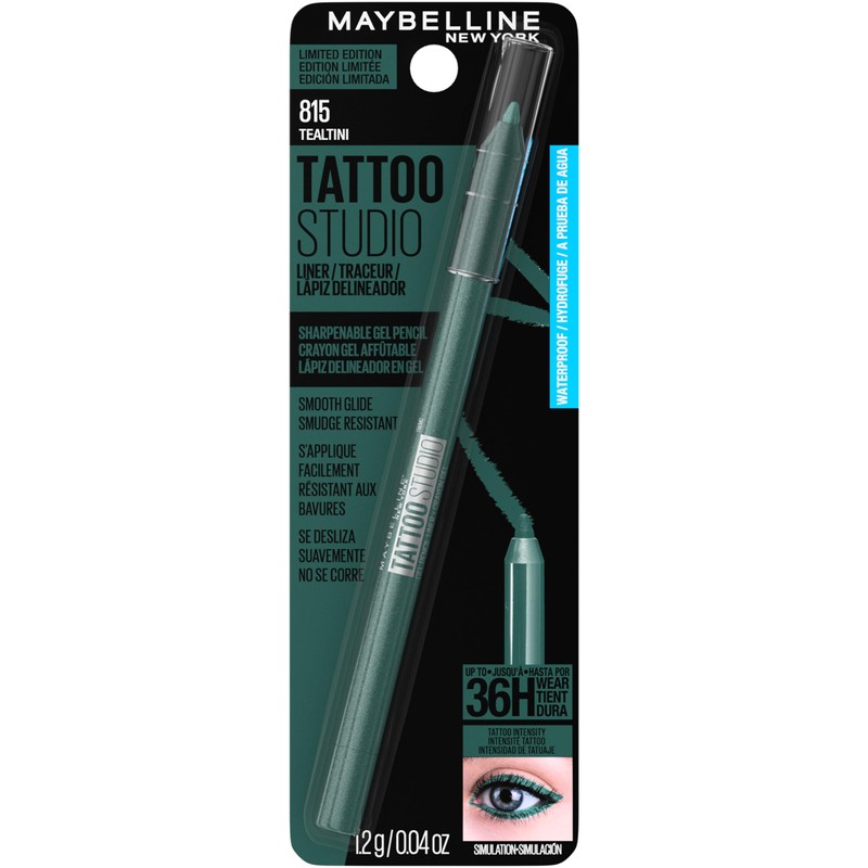 MAYBELLINE Tattoo Studio Sharpenable Eyeliner Pencil, 36 Hour Wear, Waterproof,