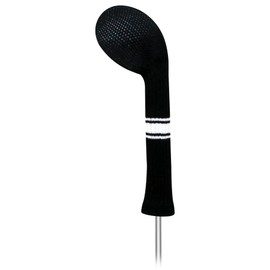 LeFeng 1 Piece Knitted Golf Club Covers for Woods and Hybrid – Durable, Scratch-Resistant Vintage Headcovers for Men and Women, Classic Golf Accessories(Pure Black, for Hybrid)
