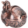 Zinc Alloy Windproof Ashtray Innovative Elephant Styling Embossed Ornaments for