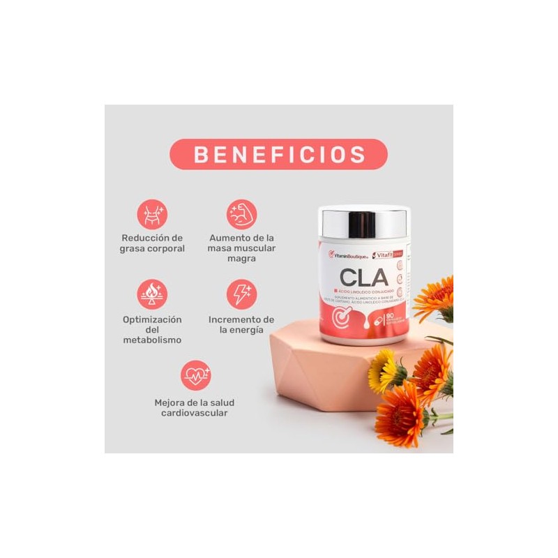 Vitamin Boutique CLA Suplemento alimenticio con ácido linoleico conjugado 90