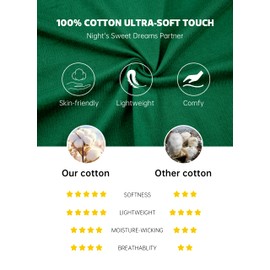 EA'S SECRET Mens Pajamas Set 100% Cotton Soft Button Pajamas for Men Short Sleeve Sleepwear 2 Piece Lounge Pjs Sets (Green,L)