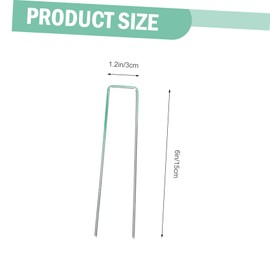 NOLITOY 25 Sets U Shaped Garden Stakes with Gaskets Durable Lawn Fixing Pegs for Artificial Grass Tent Anchoring Easy Ground Installation Wind Resistant