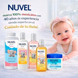 Nuvel Talco Corporal para Bebé 490g  Talco para Rozaduras, Extra Absorbente, Hipoalergénico y Suave para la Piel                                      