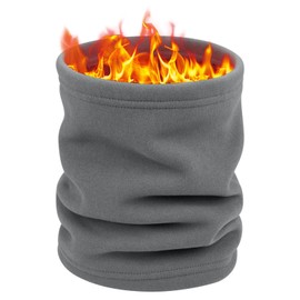 Kiiwah Tube Scarf Winter Women Men Loop Scarf Soft Fleece Neck Warmer Ski Warm Multifunctional Scarf for Skiing Running Cycling, gray