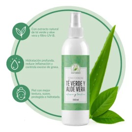 Tónico Facial De Té Verde Y Aloe Vera Calma Y Nutre 500ml