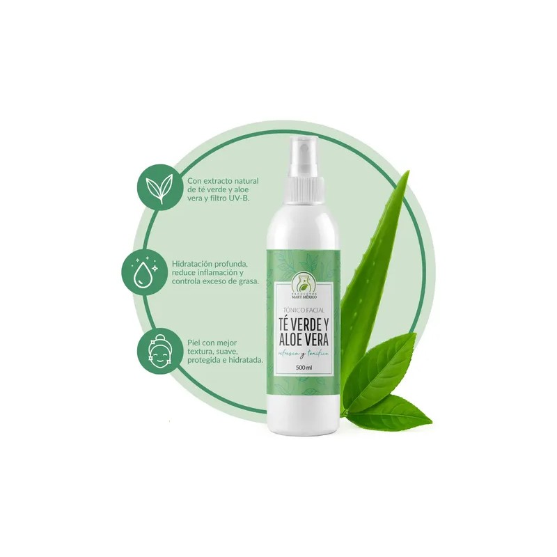 Tónico Facial De Té Verde Y Aloe Vera Calma Y