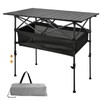 Audoyon Folding Camping Table, Outdoor Roll-up Table Height Adjustable &