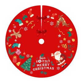 Bekecidi Christmas Tree Skirt 90cm in Diameter, Craft Tree Mat Christmas Tree Bottom Aprons Decoration for Christmas Tree Ornaments Home Decor Christmas Party Decoration Supplies (Style 7)