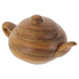 BIUDECO Wood Carved Teapot Ornament Antique Design for Home Office Decor Style Lightweight Wooden Craft Unique Present for Friends and Family Housewarming Decoration