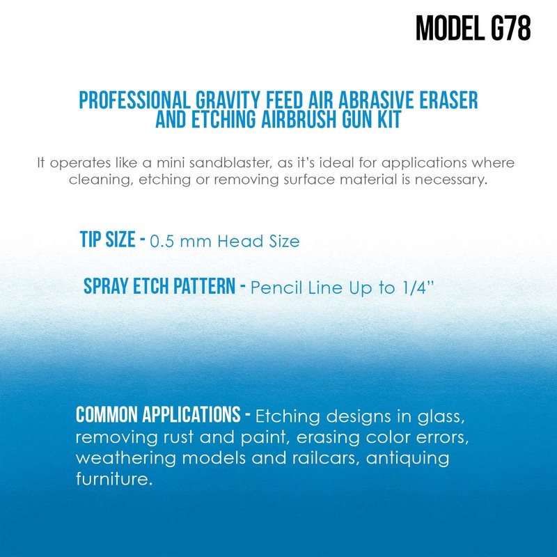Master Airbrush Gravity Feed Air Abrasive Eraser and Etching Airbrush