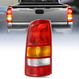 Nilight Taillight Assembly Compatible with 1999 2000 2001 2002 Chevy Silverado 1999 2000 2001 2002 2003 2004 2005 2006 GMC Sierra Tail Rear Light Fleetside OE Style Driver Side Red Border