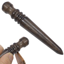 Wozoohyi Ebony Wood Leather Edge Burnisher Tool,Professional Round Leather Edge Burnisher Tool for Burnishing Leather Hand Making Projects,Leather Tool (1)