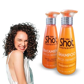 Kit Kolor Shot Rizos Definidos Tratamiento + Shampoo Sin Parabenos, Hidrata, Define y Revitaliza Rizos y Ondas, Ideal para Cabello Maltratado, Rizado o con Permanente