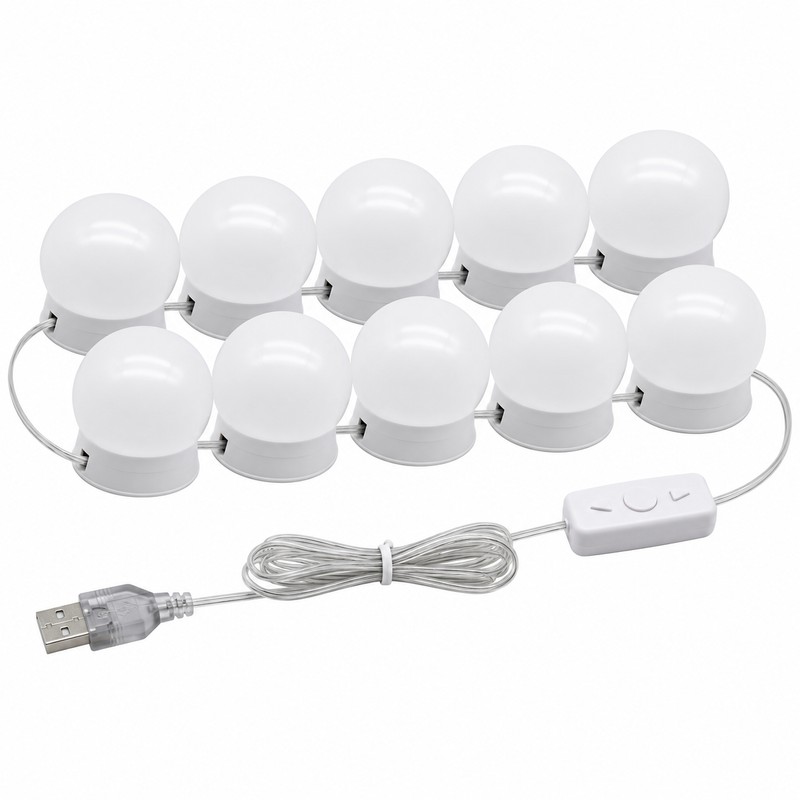 USB Vanity Mirror Lights, Stick-On LED Makeup Mirror Light Bulbs