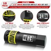 KIRXST 1/2" Drive Impact Hex Bit Socket, 10 Piece Allen