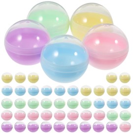 MAGICLULU 50pcs Vending Machine Capsules Gumball Machine Capsules Bulk Colored Plastic Easter Eggs Fillable Round Ball Translucent Round Capsules Empty for Candy Party Favors